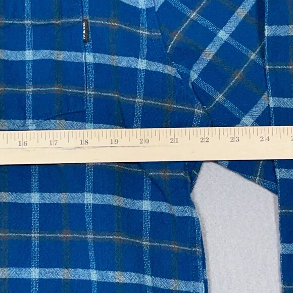 Tank Farm & Co. Teen XXL Blue Plaid Long Sleeve Button Down Flannel Shirt - Picture 5 of 11